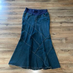 Motherhood Maternity Maxi Denim Skirt Size M
